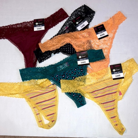NWT plus size Lacey thongs XXXL juniors 21 satin and lace thong lot - Picture 1 of 6